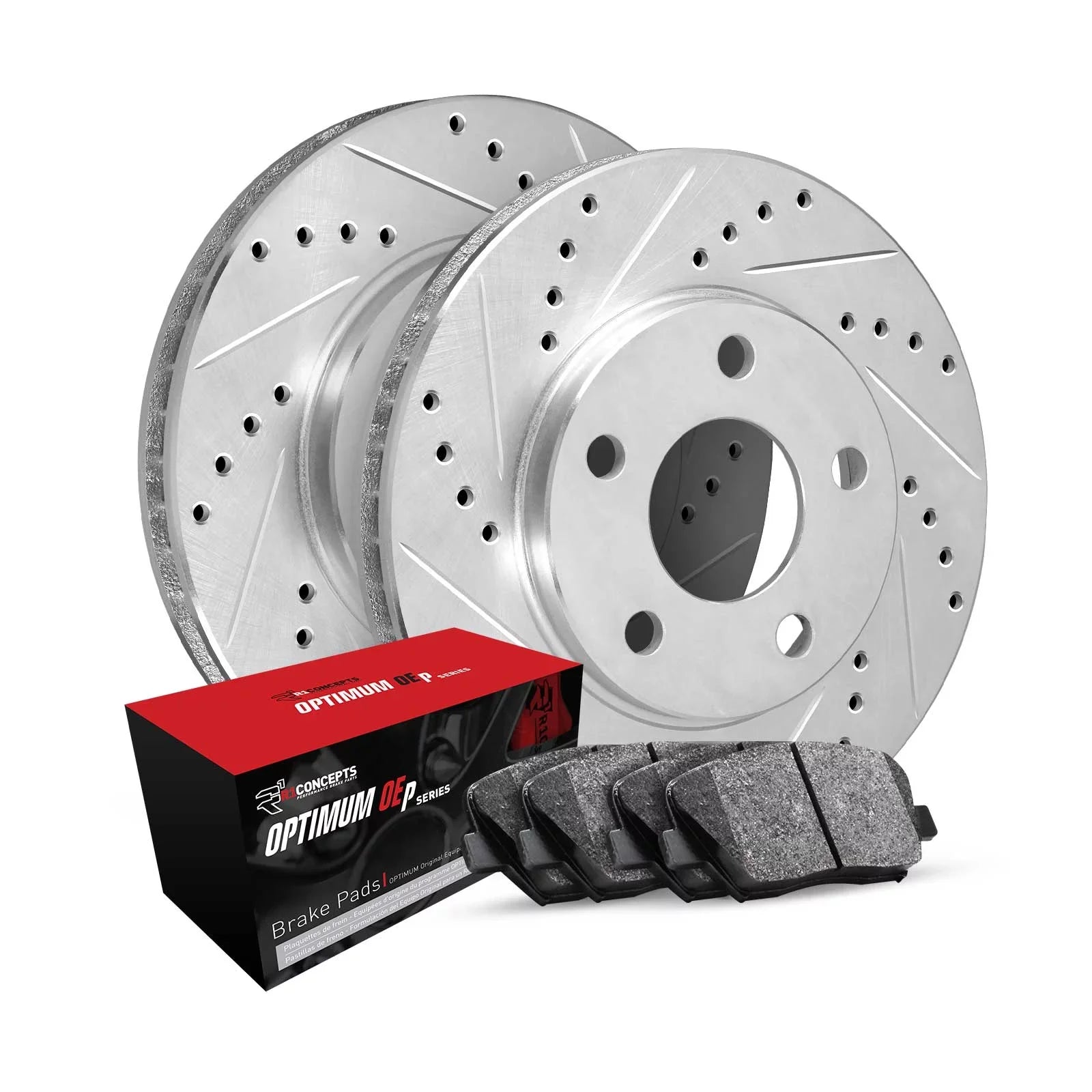Premium R1 Concepts Rear Brakes and Rotors Kit |Rear Brake Pads| Brake Rotors and Pads| Optimum OEp Brake Pads and Rotors WGUN1-02095
