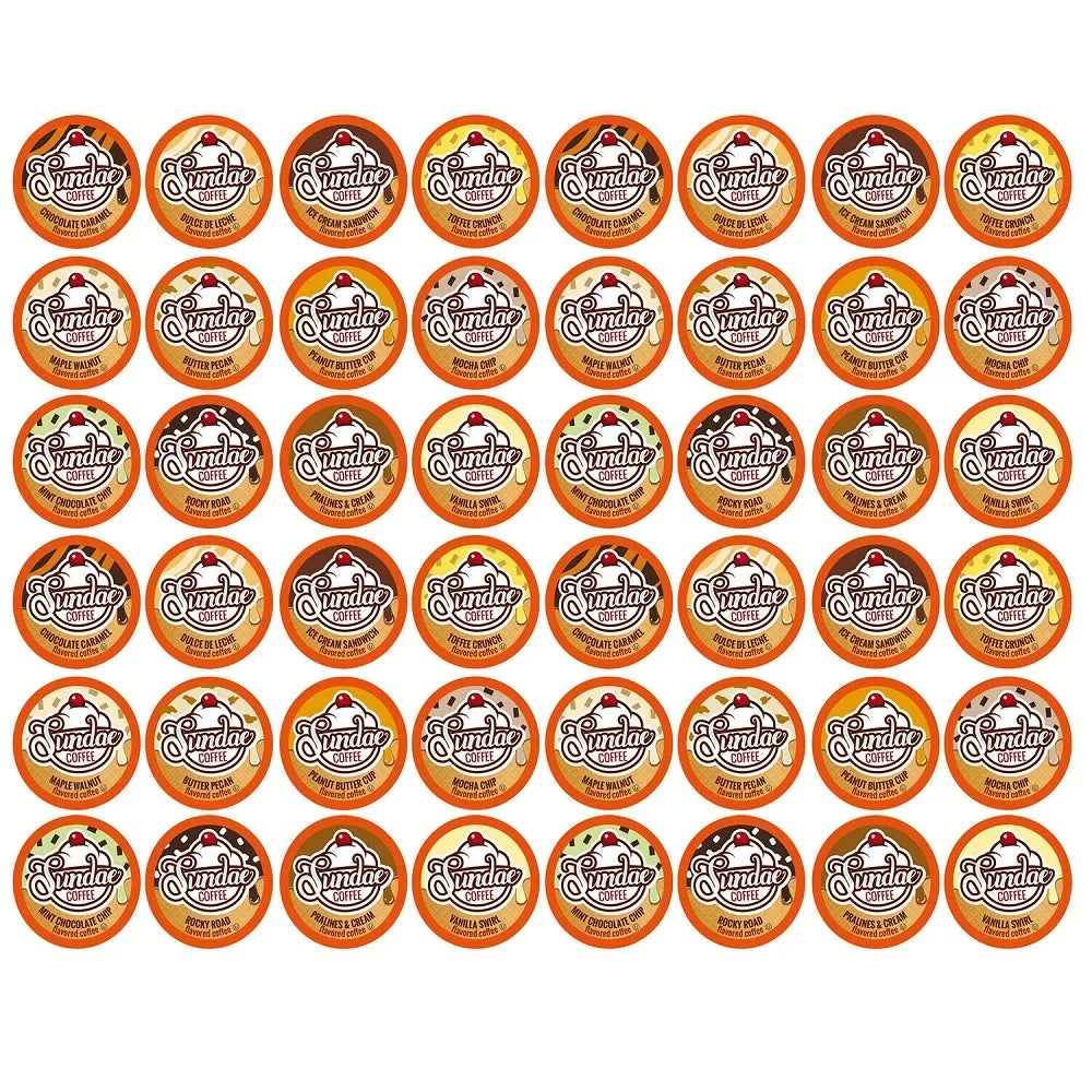 48 Sundae Ice Cream Flavored K-Cups Coffee Variety Pack for Keurig K-Cup Brewers