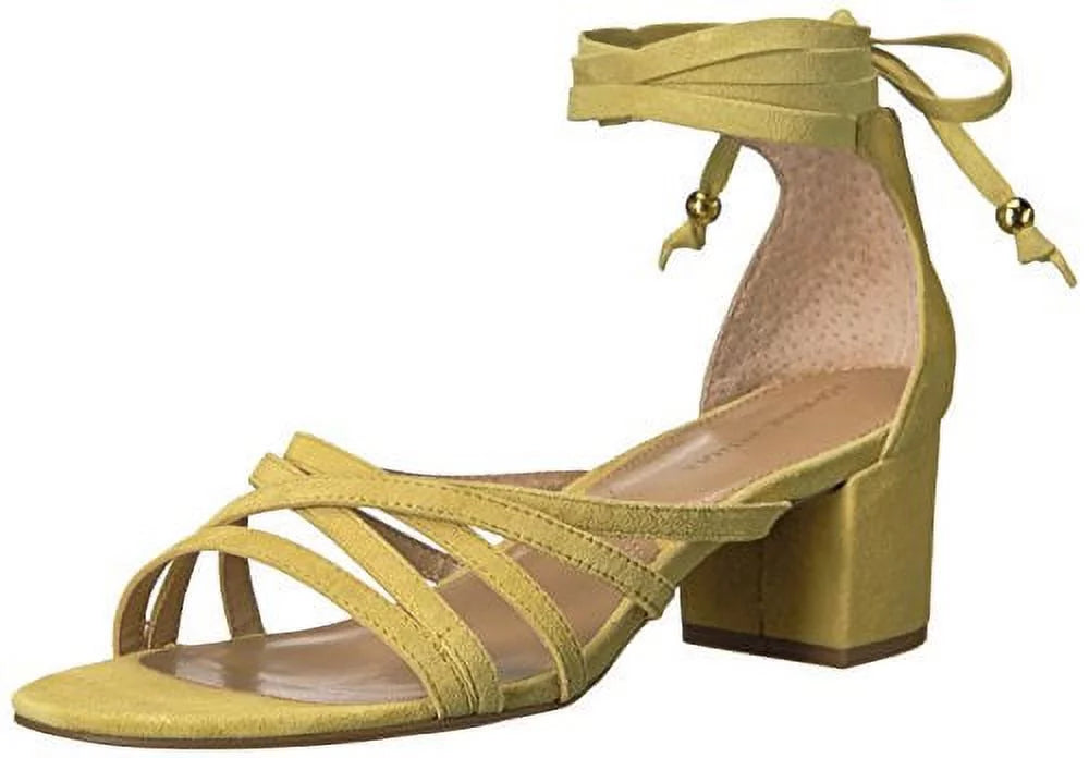 Premium ADRIENNE VITTADINI Footwear Women's Alesia Heeled Sandal, Yellow, 7.5 M US - Great Deal!