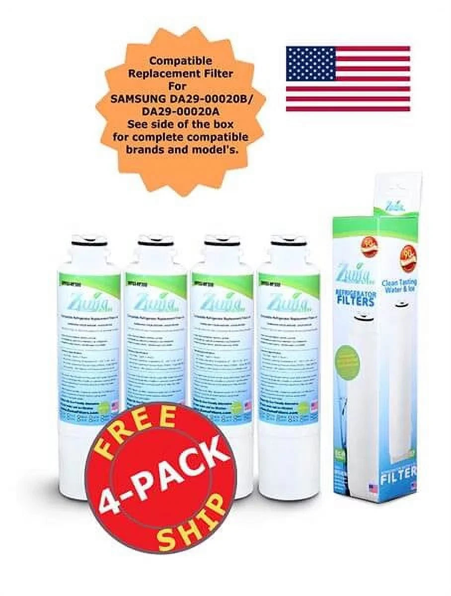 Premium ZUMA Brand , Water and Ice Filter , Model # OPFS3-RF300 , Compatible with RS25H5121SR/AA - 4 Pack - Made in U.S.A.