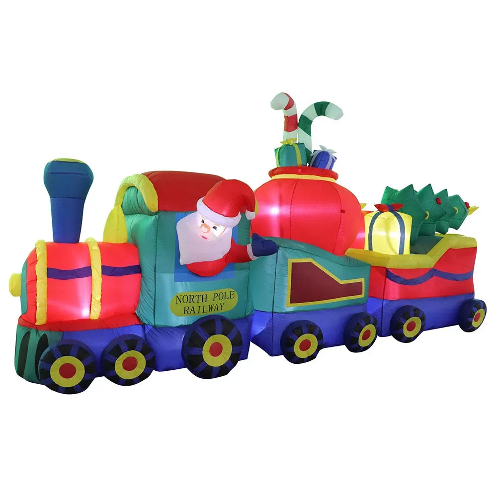 Air Characters Christmas Train with Santa Claus Presents Tree Air Blown Yard Inflatable, 60" - Great Deal! - Great Deal!
