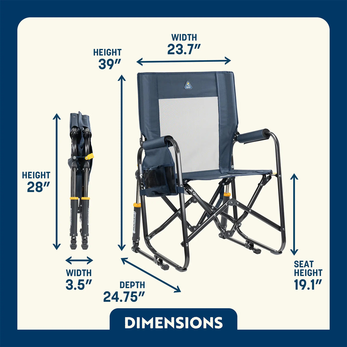 Stowaway Rocker™ with Storage Pouch | Cut DC29
